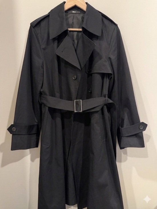 Uniqlo Jackets & Blazers - Uniqlo Black Double-Breasted Trench Coat with Belt
